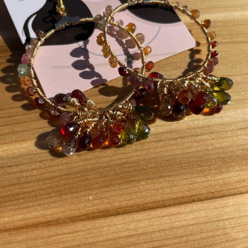 🥳Host pick 🥳: Tundra- sapphire hoop earrings - Picture 13 of 16